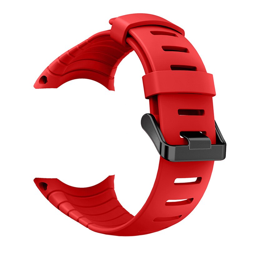 Urrem til suunto core silikone udskiftning sport urrem til suunto core armbånd klassisk armbånd håndledsbælte: Rød