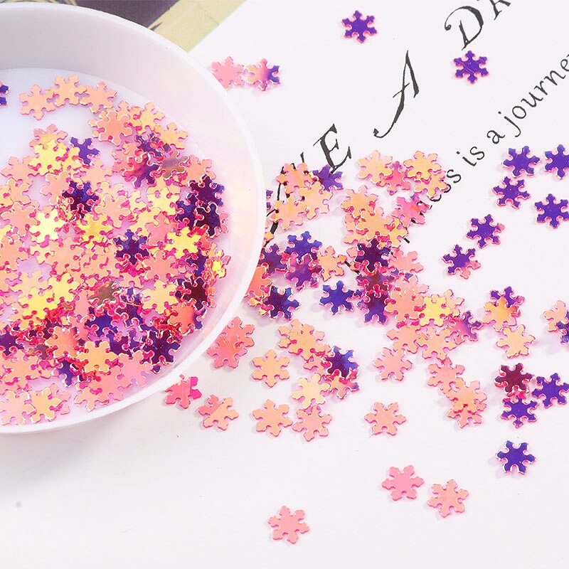 4.5Mm 1500Pcs Diy Pailletten Sneeuwvlok Vorm Manicure Accessoires Pailetten Nail Decoratie Diy Materiaal: Pink