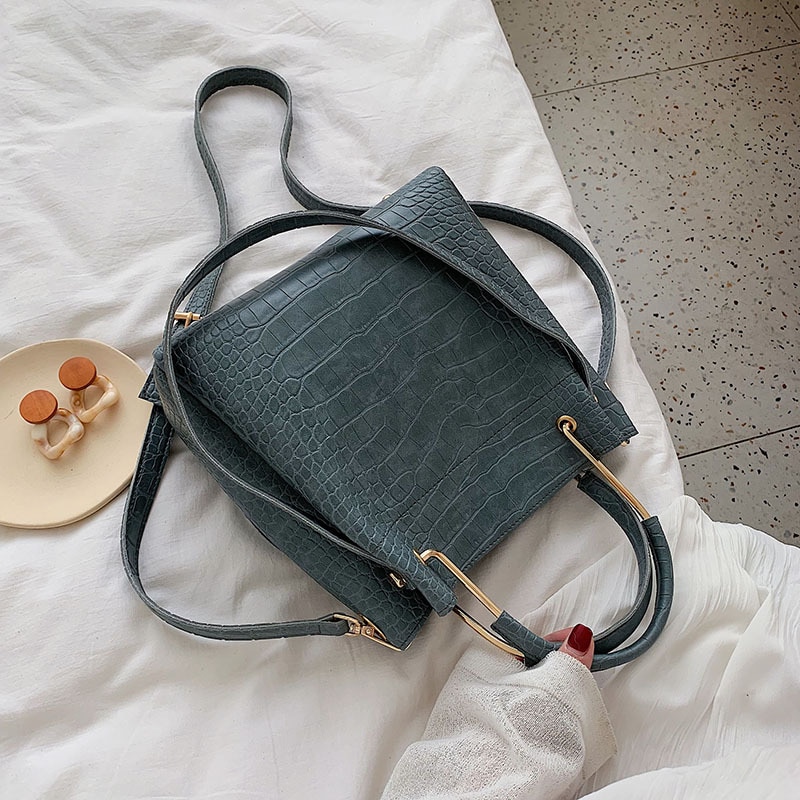 Bolso de piel sintética con patrón de piedras para mujer, Bolso pequeño de hombro sencillo, bolsos de para mujeres, bolsos de lujo,