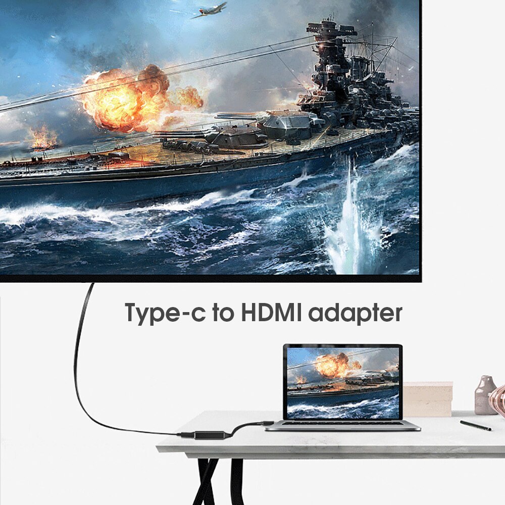 Kebidu Usb Type C Naar Hdmi-Compatibele Kabel Adapter 4K 30Hz Hoge Snelheid USB3.1 Converter Man vrouwelijke Voor Tv Display Pc Computer