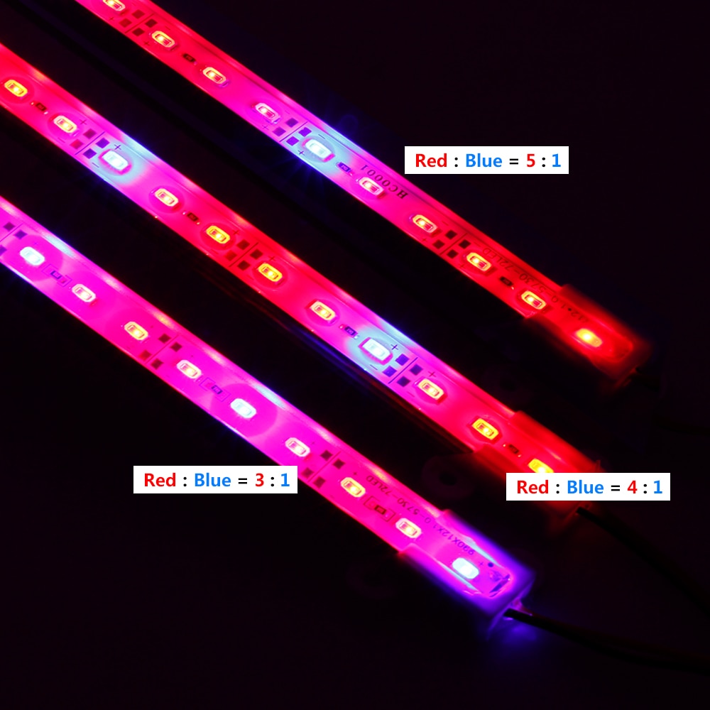 Dc12v led vækstlys  ip68 vandtætte 5730 led stive strimler sikre vækstlamper til akvarie drivhusplante frøplante 5 stk/parti