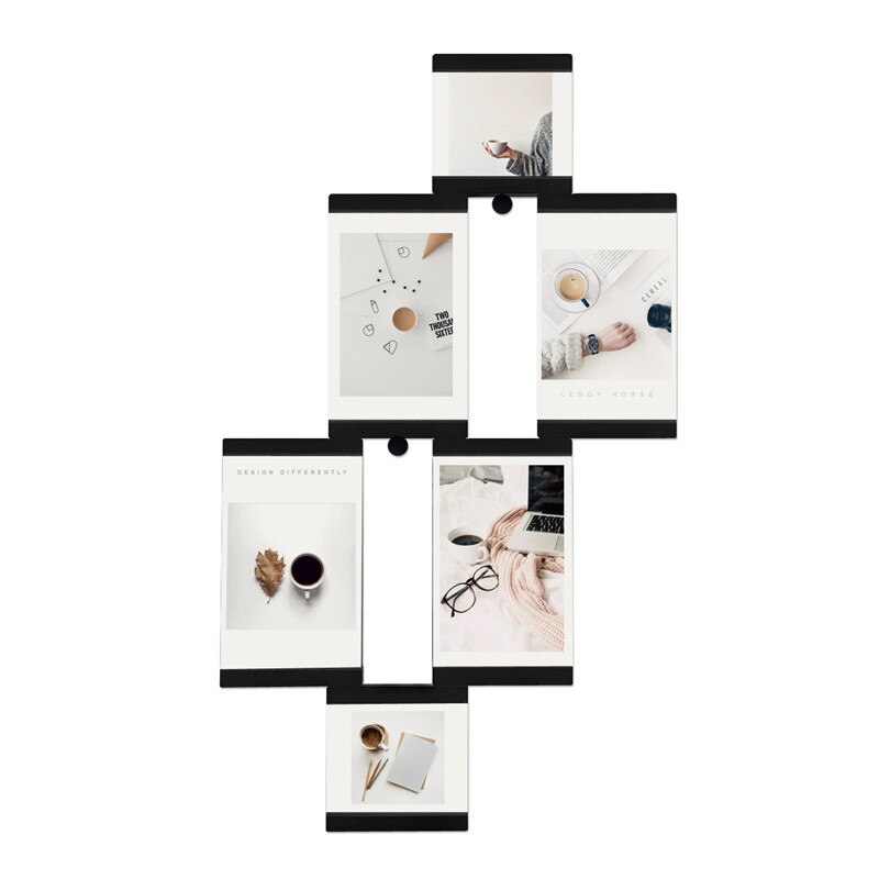 Multi-frame Picture Frames White Photo Frames Home Decor Transparent Multifunctional Collage Photo Frames Set With Suction Cube: Black