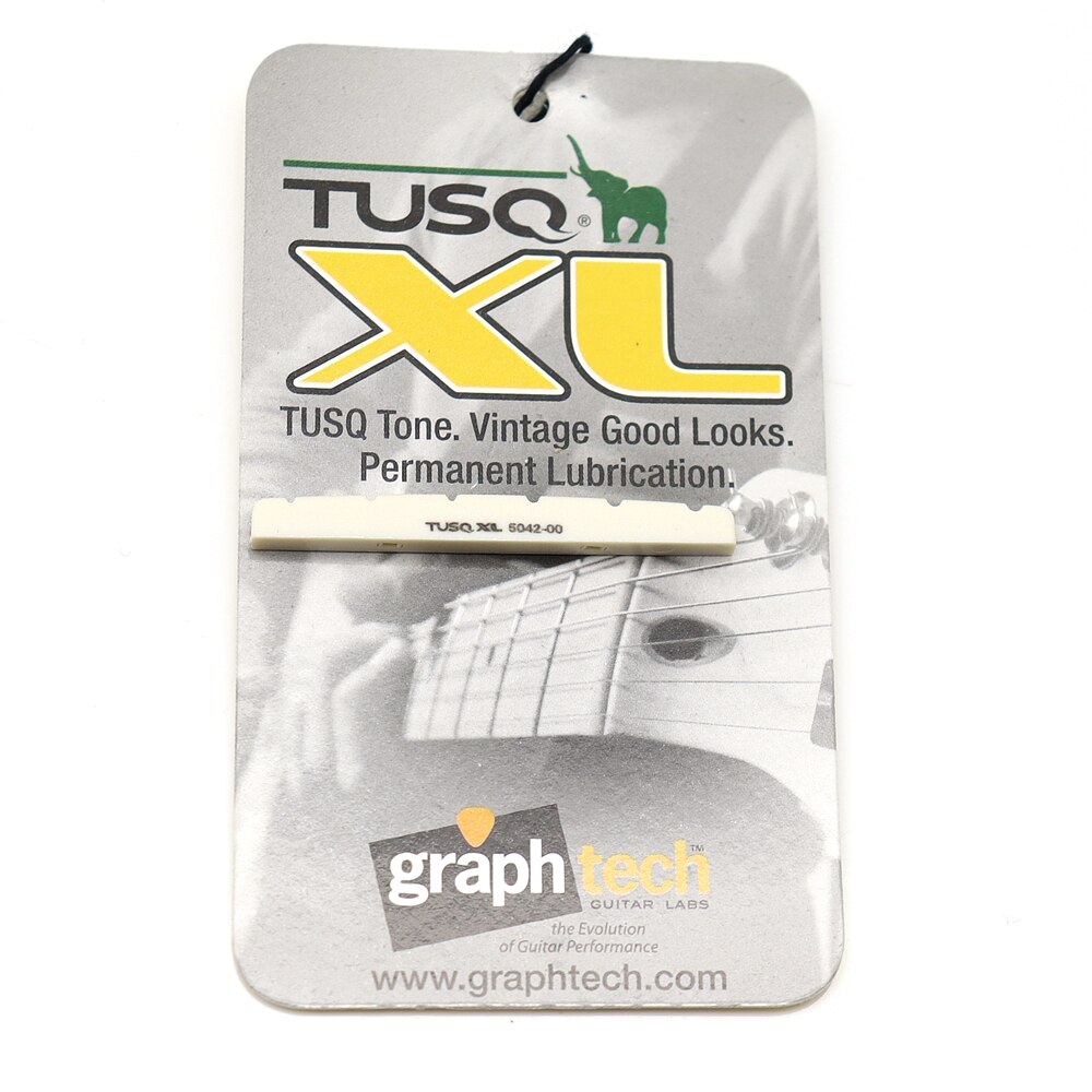 Graph Tech PQ-5042-00 TUSQ Nut XL 42mm Pre-Slotted Flat Bottom Guitar Nut for FD Strat Tele Electric Guitar Ivory Accessories