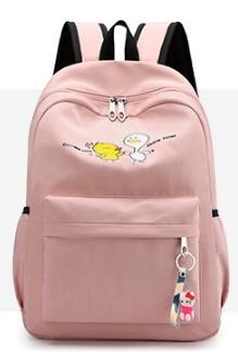 Chuwanglin Waterdichte Schooltas Leuke Student School Rugzak Grote Reizen Tiener Schoudertas Childbag Vrouwen Rugzak A60104: duck-pink