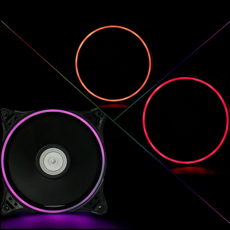 Aigo DR12 Computer Case PC Cooling Fan RGB Adjust LED 120mm Quiet IR Remote computer Cooler Cooling RGB Case Fan CPU