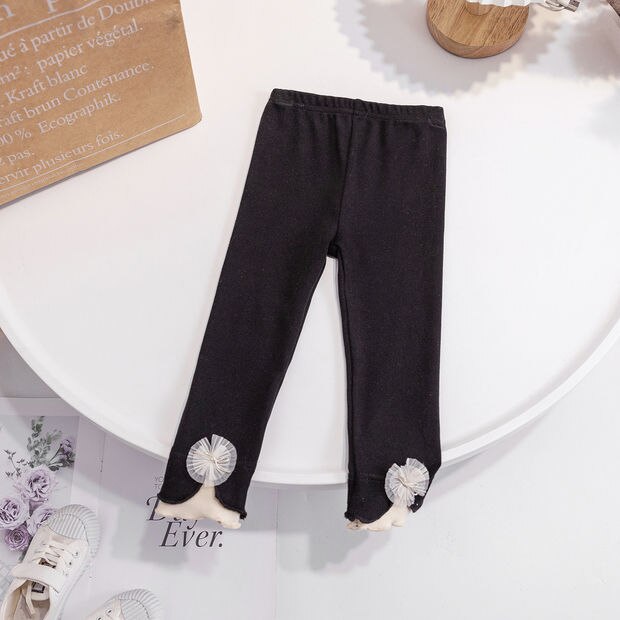 Leggings pour filles, pantalons décontractés et confortables, tendance, de luxe, pour adolescentes, printemps 2022: Black / 5T
