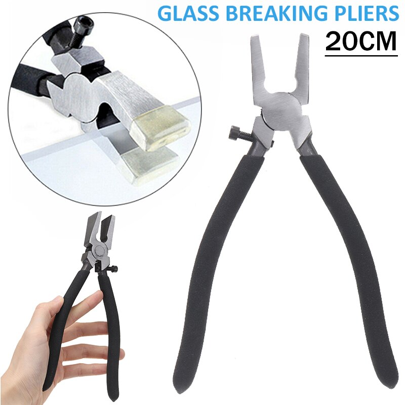 1pc Cutting Glass Pliers Non-slip Handle Flat End Breaker Pliers Breaking Stained Glass Grozing Plier Tools