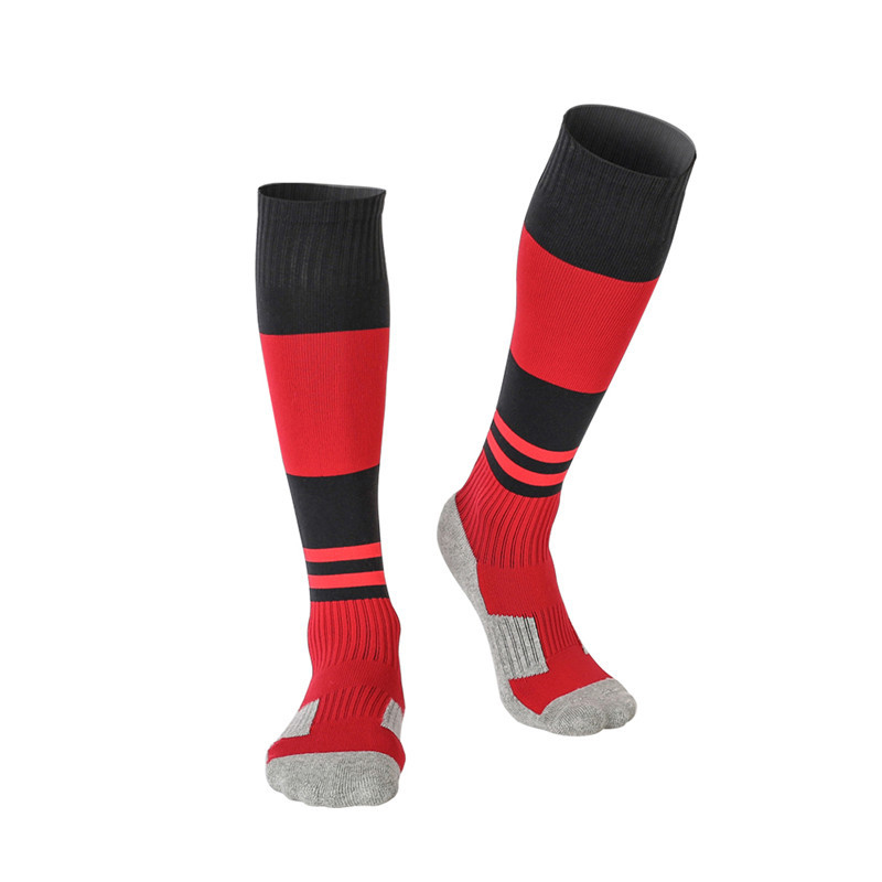 Børn fodbold sokker tyk bomuld håndklæde bund fodbold sokker til teenage drenge piger fodbold træning slid knæ høj sok