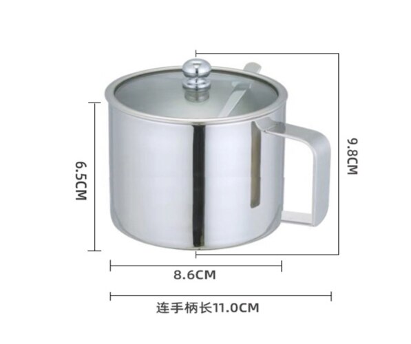 304 Edelstahl Gewürz Kasten Mit Löffel Gewürz Kasten Dosen Salz Pfeffer Kasten Panzer Kreative würzen Krug zucker schüssel mit löffel: 9.8xH8.6cm