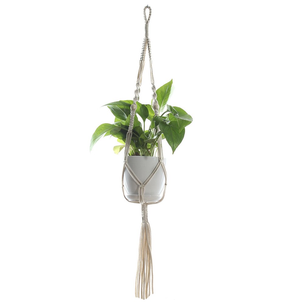 Hanging Baskets Macrame Plant Hanger Flower Pot Holder Hanger Wall Decoration Countyard Garden Jute Rope Braided Craft: A5 1.05m