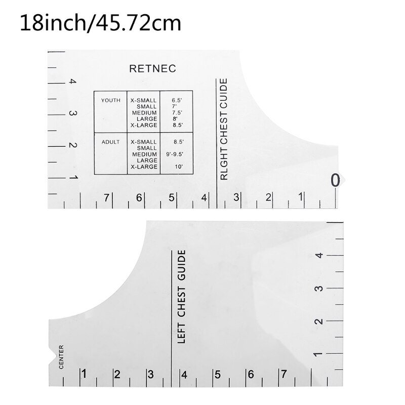 T-Shirt Ruler Guide -Vinyl T-Shirt Ruler Guide - Sublimation Designs on T-shirt- Vinyl Ruler Guide Size Chart - T-Shirt Ruler gu: B