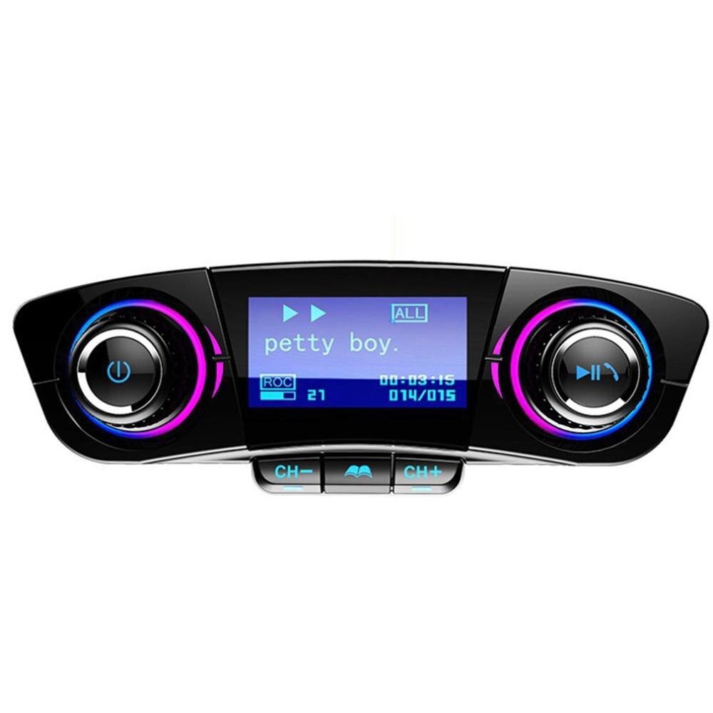 Power ON OFF Bluetooth 5.0 FM Transmitter Modulator Handsfree Car Kit TF USB Music AUX Audio MP3 Player