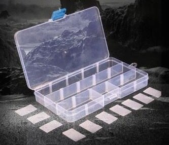 3 Compartments Fishing Bait Box Single Layer Fishing Hook Storage Case Transparent Plastic Outdoor Pesca Fishing Tackle Boxes: 24 Slots