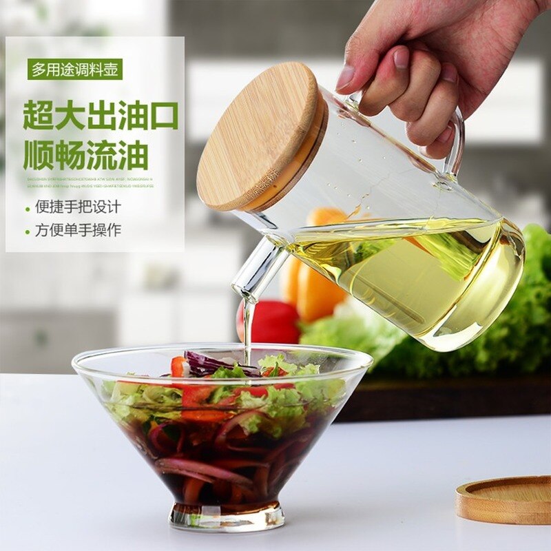 glass kvantitativ oljeflaske japansk flaske tank soya lekkasjesikker oljeflaske kjøkken husholdning olje saus eddik