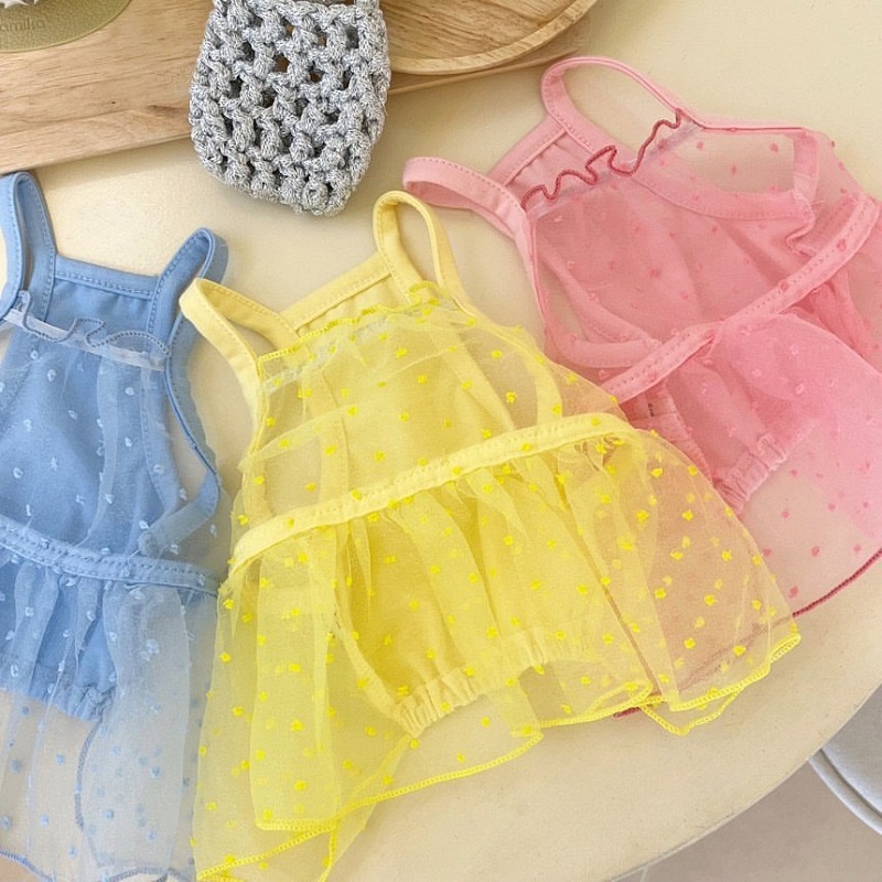 Vestiti rinfrescanti per cani Bretelle per animali domestici Vestito per cani Pizzo traspirante Sottile Gonna per cuccioli chihuahua Bichon Barboncino costume per cani per ragazze 2025 Nuovo