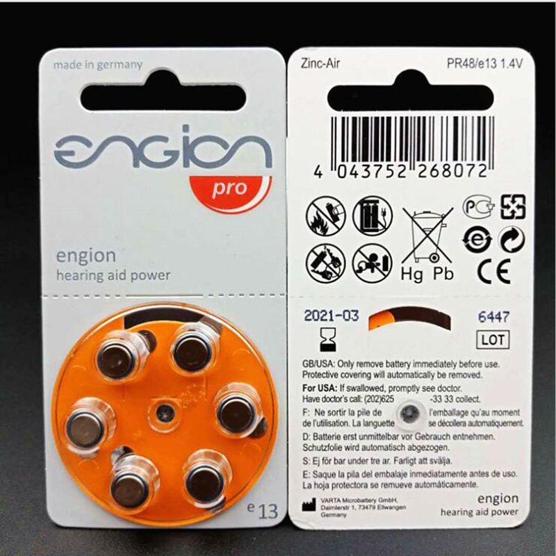 Hearing Aid Batteries A13 13A e13 ZA13 13 PR48 Engion Engine Button Zinc Air Battery 1.4V for BTE Cofe Super Power Hearing Aids