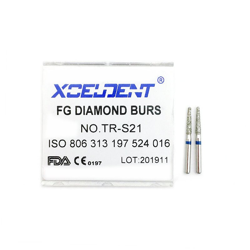 10pcs Diamond Burs Dental FG 1.6mm High Speed Drills for High Speed Handpiece Medium TR-S21 Dentist Tools Dentistry Lab