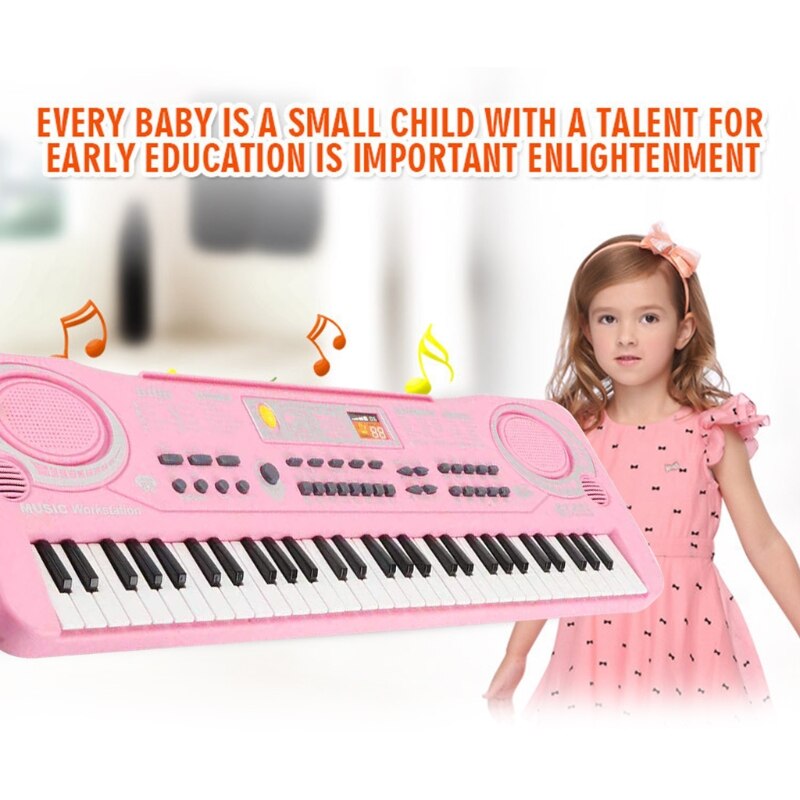 448D 61 Keys Electric Piano Music Electronic Keyboard Beginners Kids Mini Microphone