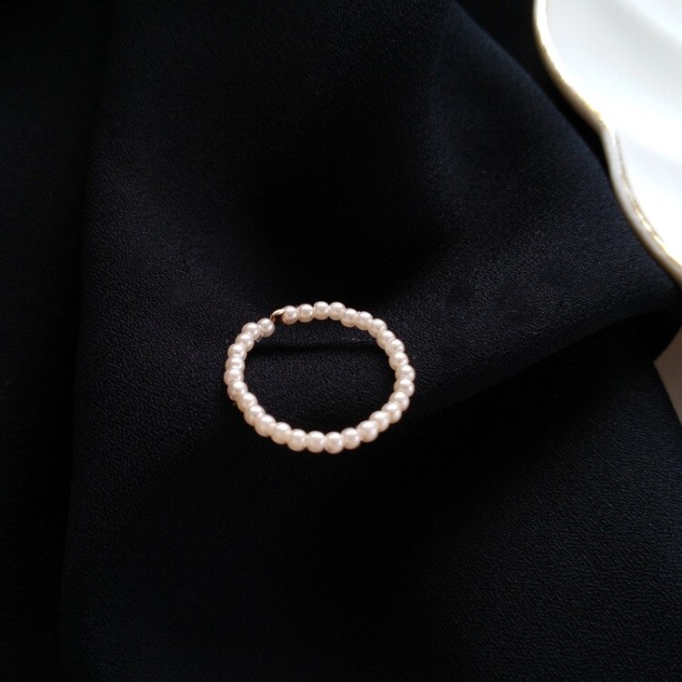 Natuurlijke Zoetwater Parel Multi-Kralen Ring Vinger Sieraden Continue Cirkel Minimalistische Ring Partij Sieraden
