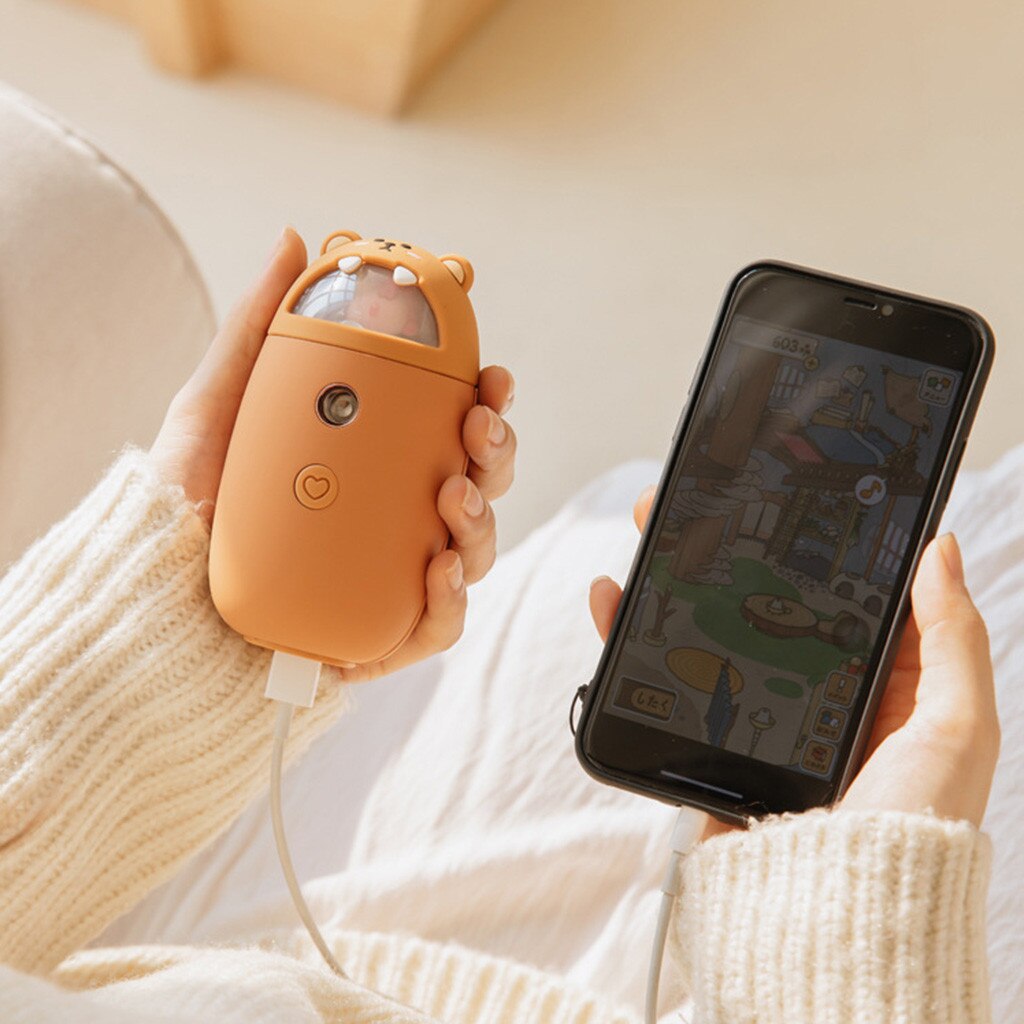 3 in- in-1 gezichtsbevochtiger, powerbank, handwarmer, multifunctionele mini-bevochtiger, warme handen, schattige kerst