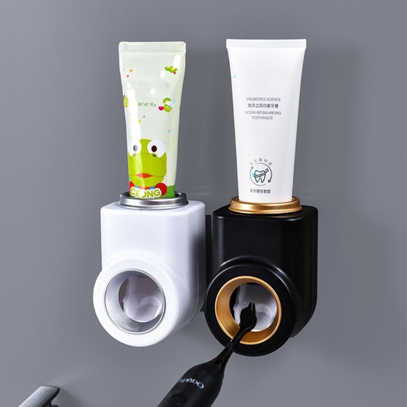 Round Mouth Toothpaste Dispenser Wall Mounted for Family Shower Bathroom Automatic Toothpaste Squeezer Hands Free Apply
