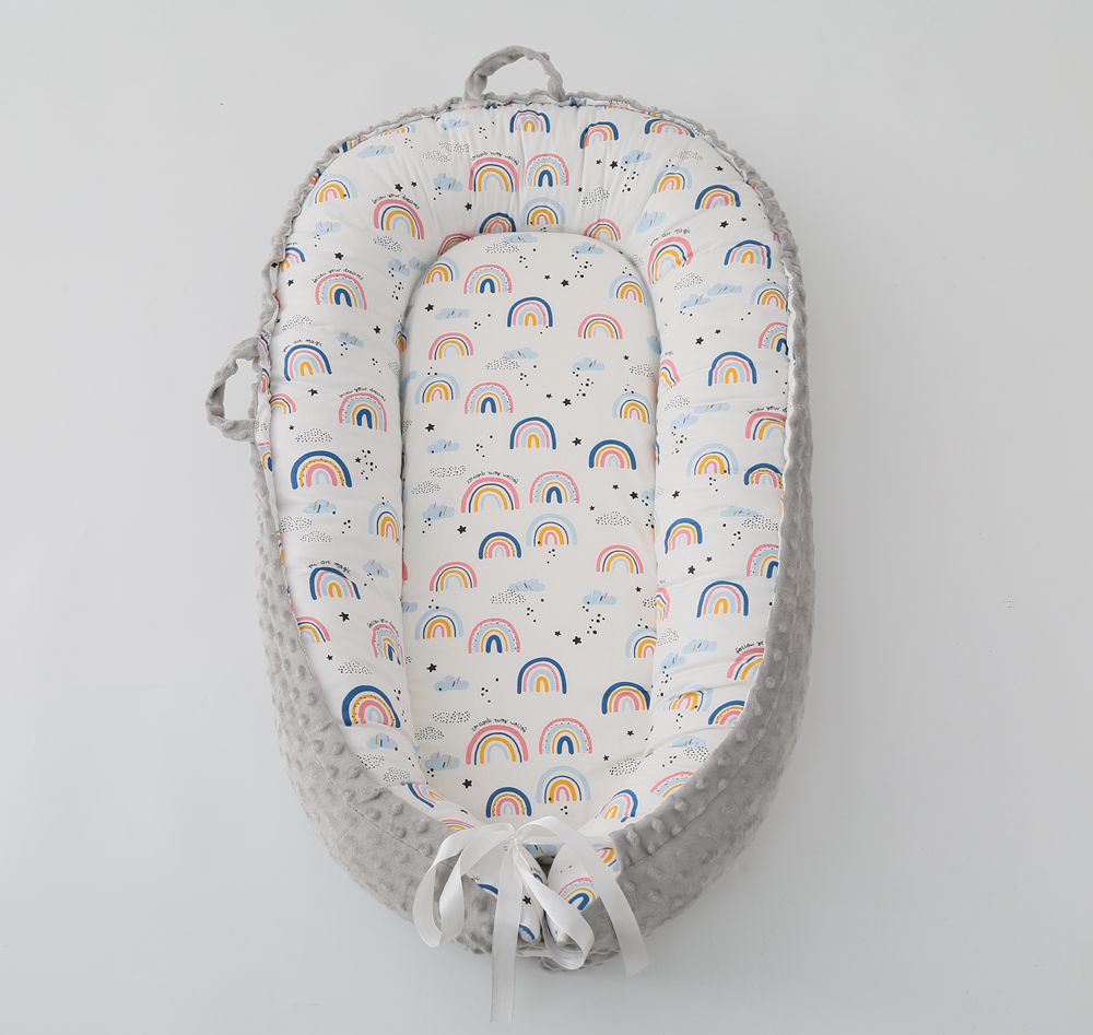 Lit bionique pour bébé, matelas, -né, couchage en plein air, nid de voyage, literie Portable, Kit de berceaux pour enfants: rainbow red
