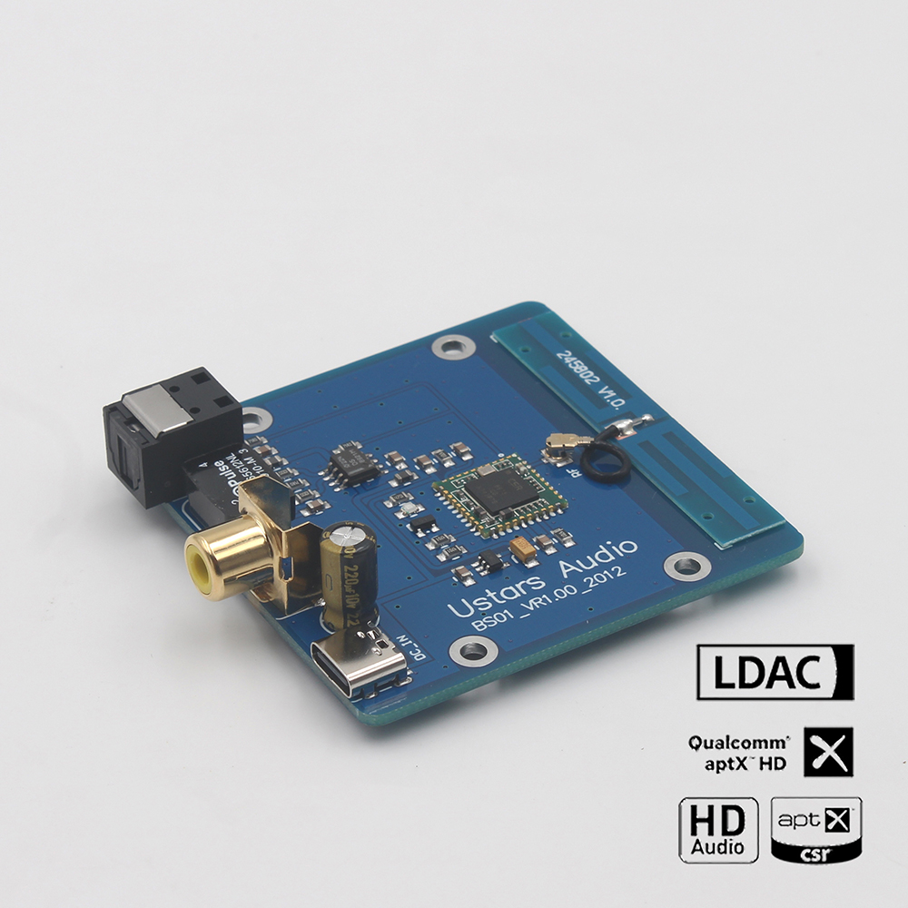 Bluetooth 5.0 csr 8675 modtager til koaksial optisk digital grænseflade aptx hd ldac 96 khz 24 bit 5v strøm: Default Title