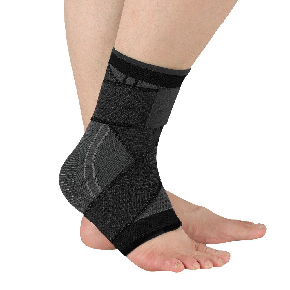 1PC nylon outdoor sports schutz männer und frauen sport vier-seitige elastische warme atmungsaktive ankle feste ankle schutz: Schwarzes
