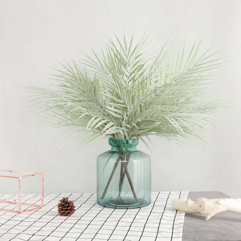 Simulation plast grøn plante kunstig palme pink blå buket bryllup hall blomsterarrangement hjem have planter blad indretning