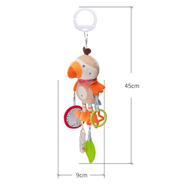 Montessori Rammelaars Dier Bed Bel Mobiles Peuter Speelgoed Crib Speelgoed Voor Kids Zachte Muzikale Educatief Pasgeboren Baby Rammelaars: SWJ004-parrot