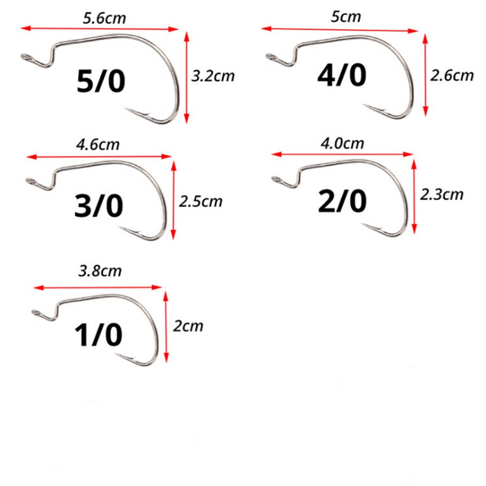 Anzuelo de pesca de acero al carbono para gusanos blandos, accesorios de pesca de lubina, 10 unids/lote