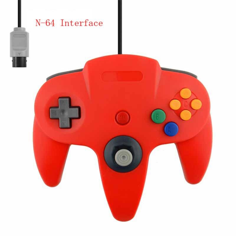 Mando de consola N64, mando largo con cable para 64 juegos clásicos, PC, interruptor de asa: 05 Red