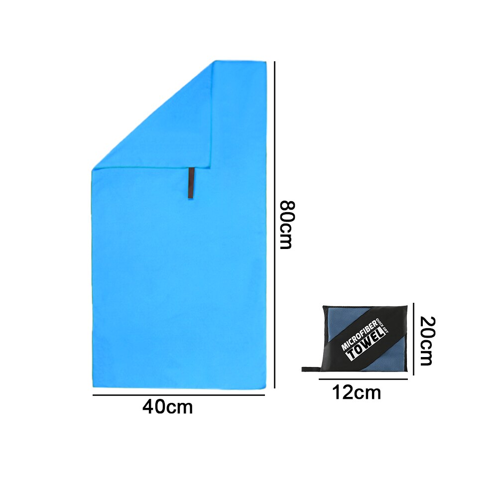 Sports Microfiber Quick Dry Pocket Towel Portable Ultralight Absorbent Large Towel for Swimming Pool Swim Gym Fitness Yoga Beach: Sky Blue(40x80cm)