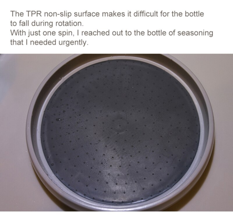 Rotating seasoning storage rack non-slip storage cabinet lazy turntable bandwidth base storage box kitchen storage tray