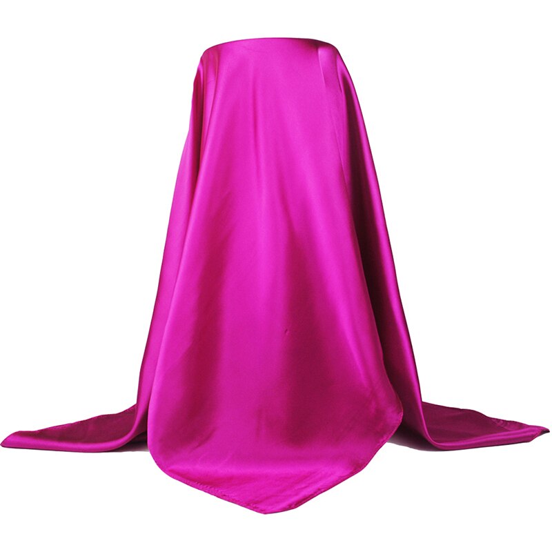 Foulard carré en Satin pour femmes, voile de luxe en Satin, grande taille, foulard de tête musulman, 90x90cm, tendance automne-hiver