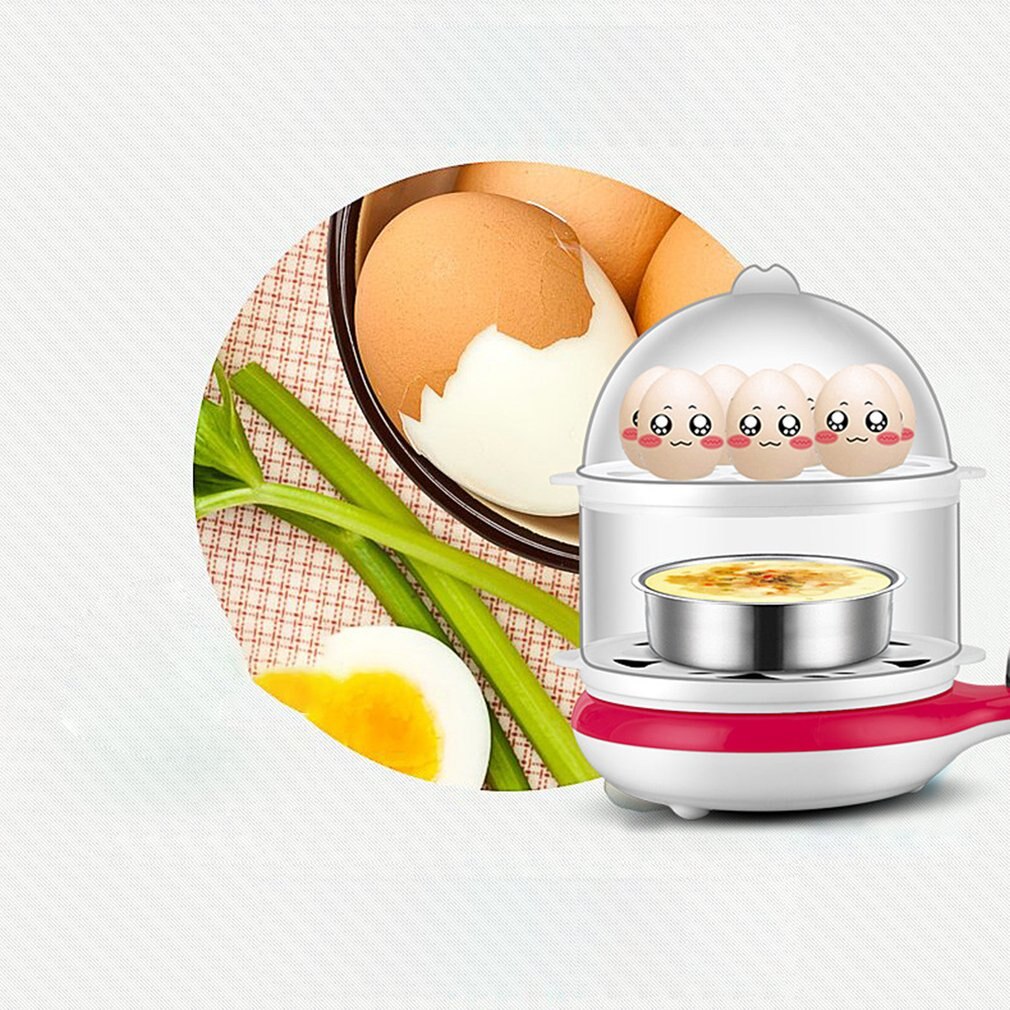 Æggekoger dobbeltlags kapacitet æggekoger lille stegepande omelet lille dampet æg morgenmadsmaskine