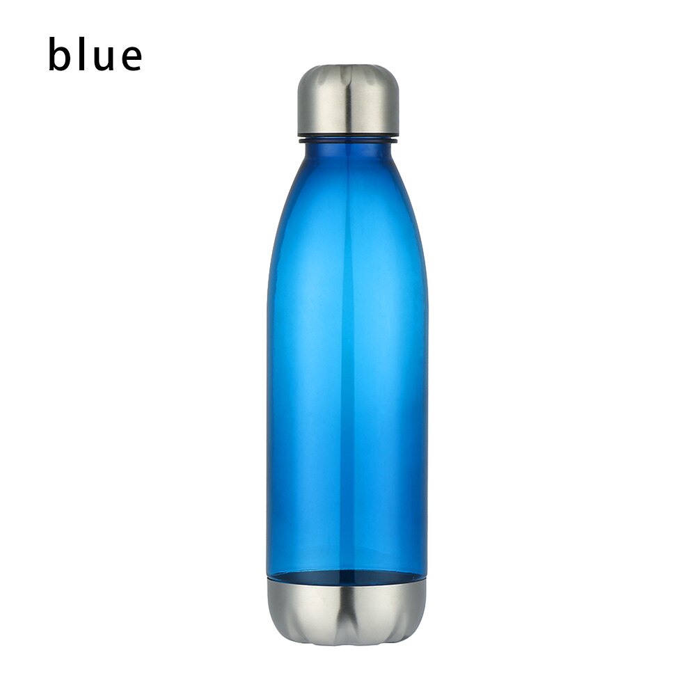750ml Transparent Coke Shape Sports Water Bottle Leakproof Drinking With Casual Bottle Stainless Steel Outdoor Clear BPA Free: blue