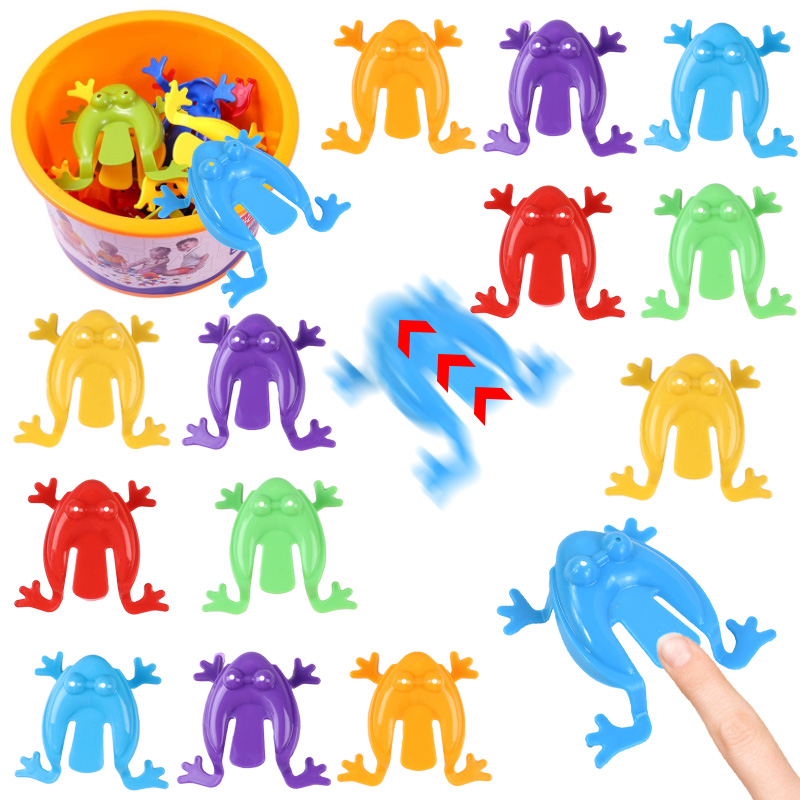 10–50 Stück springender Frosch, prallen, Zappelspielzeug, Antistress, lindert Kindergeburtstag, Gastgeschenke, Goodie, Pinata-Füller, Weihnachts-Familienspiel