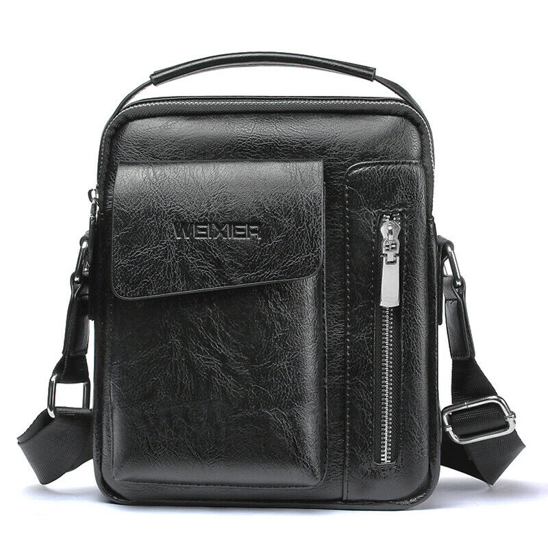 US STOCK Men Crossbody Bags Small Casual Hand Bag PU Leather Male Shoulder Bags