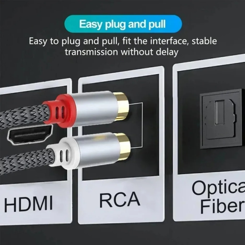 2 Rca To 2 Rca Stereo Cables Male To Male Aux Cable Jack for Home Theater HDMI-Compatible Loudspeaker Box Power Amplifier RCA