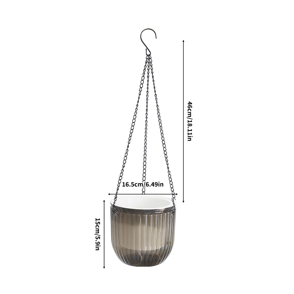 Plant Pot with Water Reservoir Hanging Self-watering Planter Self-watering Hanging Planters with Drainage Holes Stylish for Home