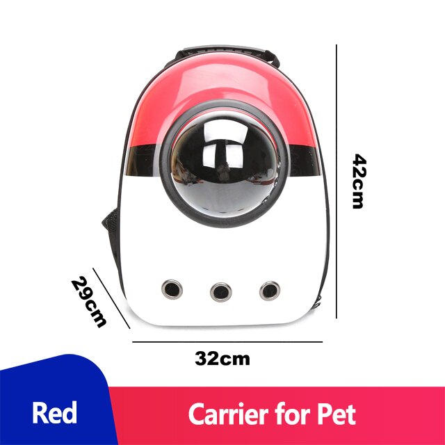 Transparent Cat Backpack Window Carrier for Cat Backpack Walkabout Dog Transport Carrying Bag for Cats Dog Transport Pet Carrier: Red Cat Bag