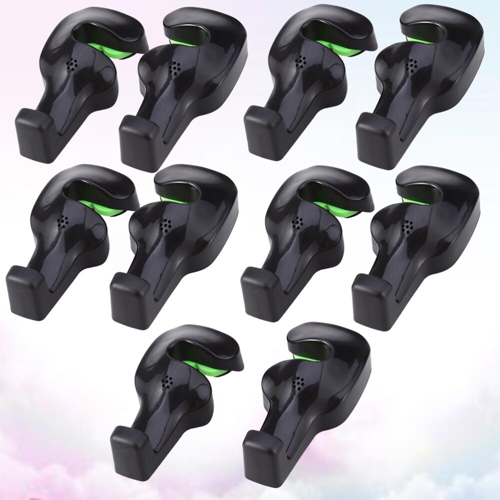 10pcs Car Seat Back Hooks Bag Hanger Holder Universal Organizer Automobiles Headrest Mount Storage Hooks Clips (Black)