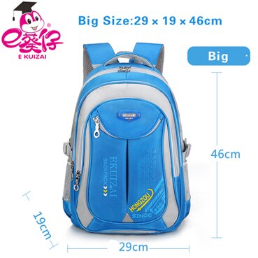 Kinderen Schooltassen Voor Meisjes Jongens Nylon School Rugzakken Kids Rugzak Reistas Mochilas Infantil Bolsa Escolar: sky blue big size