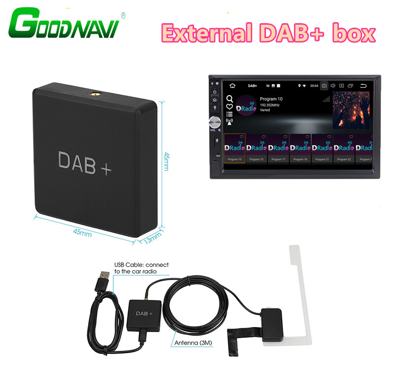 Universal USB Powered DAB+ Box Digital Radio Antenna Tuner for Car Radio Android 5.1 and Above FM Transmission DAB-004