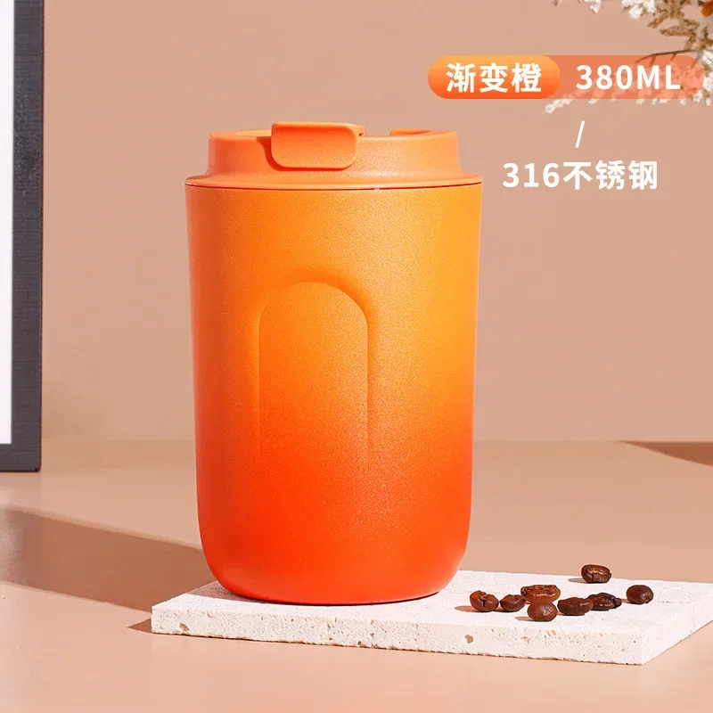 Taza de café de acero inoxidable 316, termo térmico a prueba de fugas, vaso de doble pared, termo aislado para bebidas de viaje: Rosa