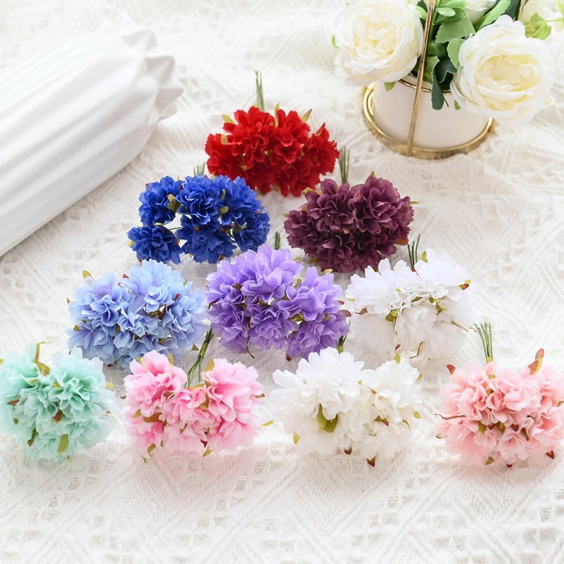 18 stücke Künstliche Blume Seide Nelke Weihnachten Hausgarten Hochzeit brautstrauß Diy box Heiße verkäufe Festival Dekorationen