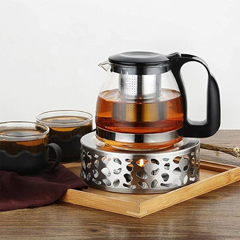 Base para calentar bebidas de café y té, calentador duradero de acero inoxidable para tetera, soporte para velas, trivetes