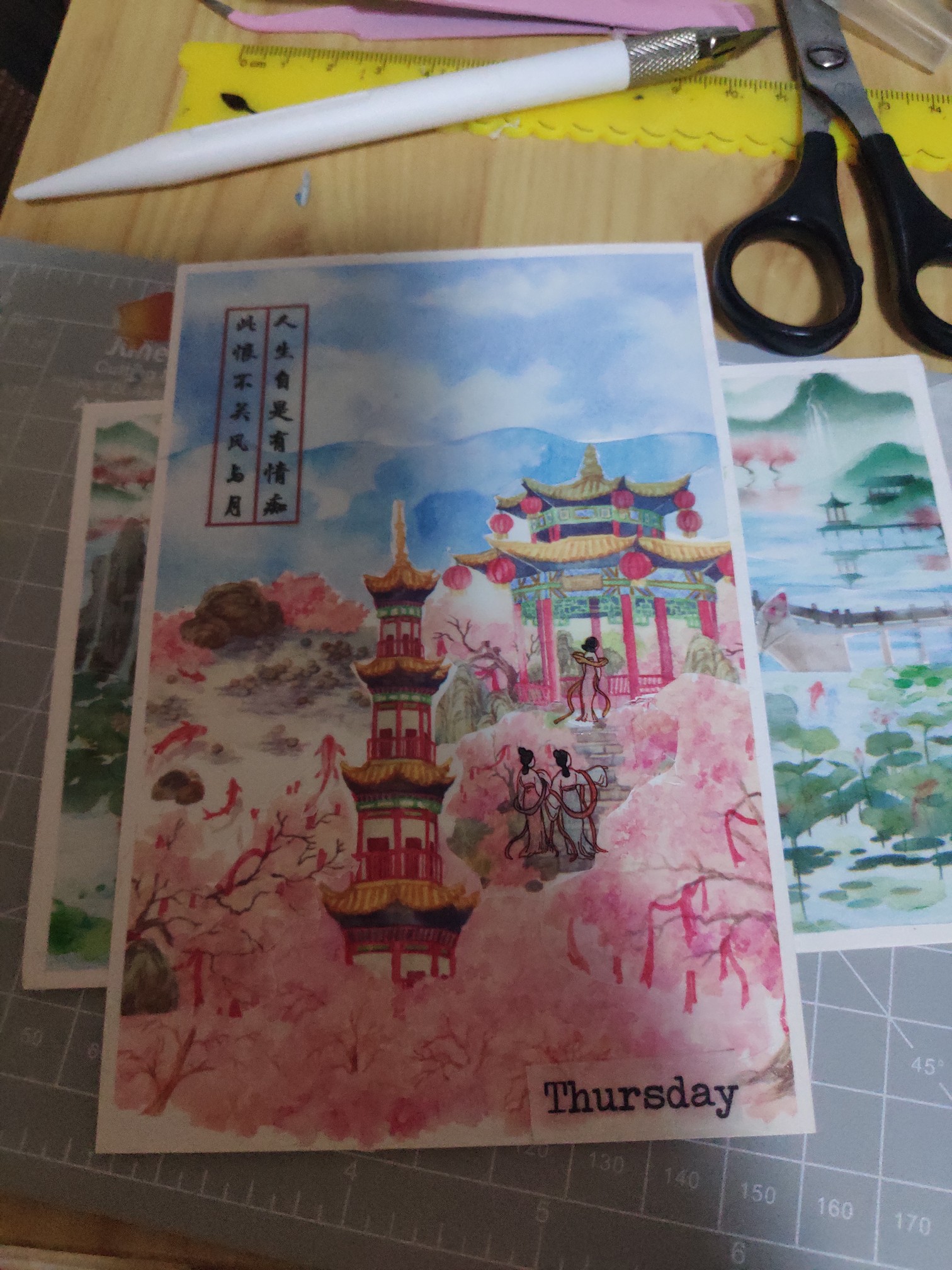 2m rulouri de ulei special stil antic hârtie japoneză decorativă landscap washi tape drăguț rechizite staționare
