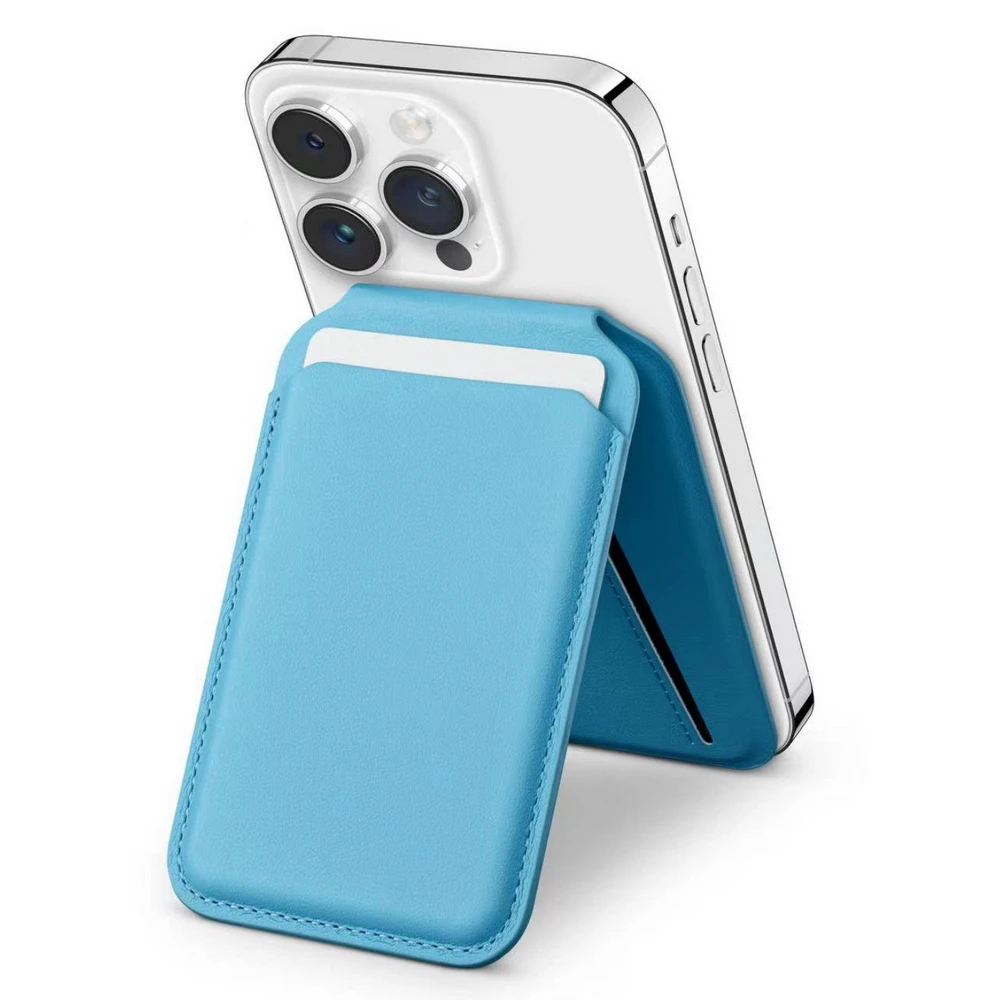 Magnetischer, zusammenklappbarer Brieftaschen-Kartenhalter, Leder-Telefonständer für Magsafe IPhone 14 13 15 Profi Max 16, Macsafe-Unterstützung, Telefonhalterung: Weiß